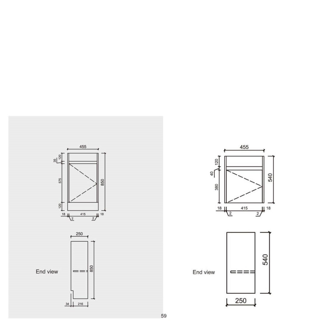 Brant Floor Mounted Compact Vanity 450mm