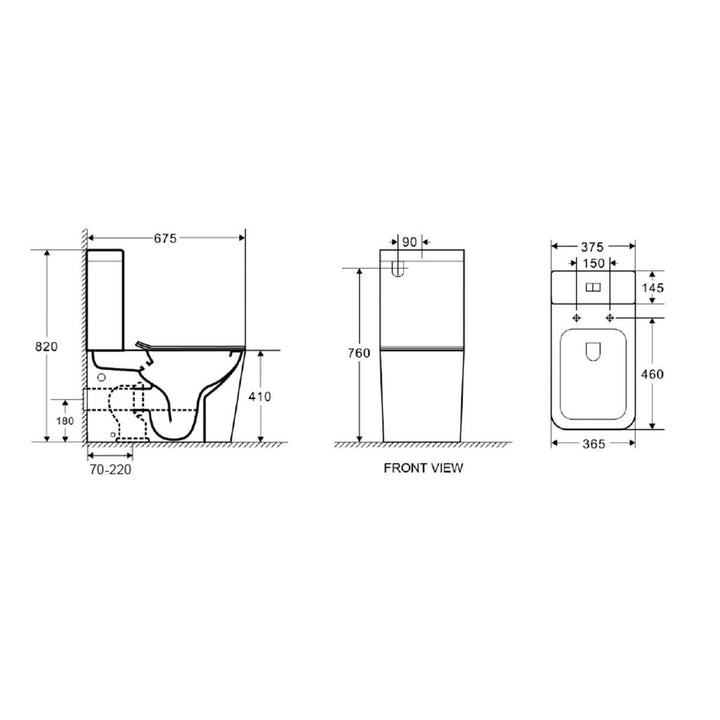 Florence Rimless Square Back to Wall Toilet Suite