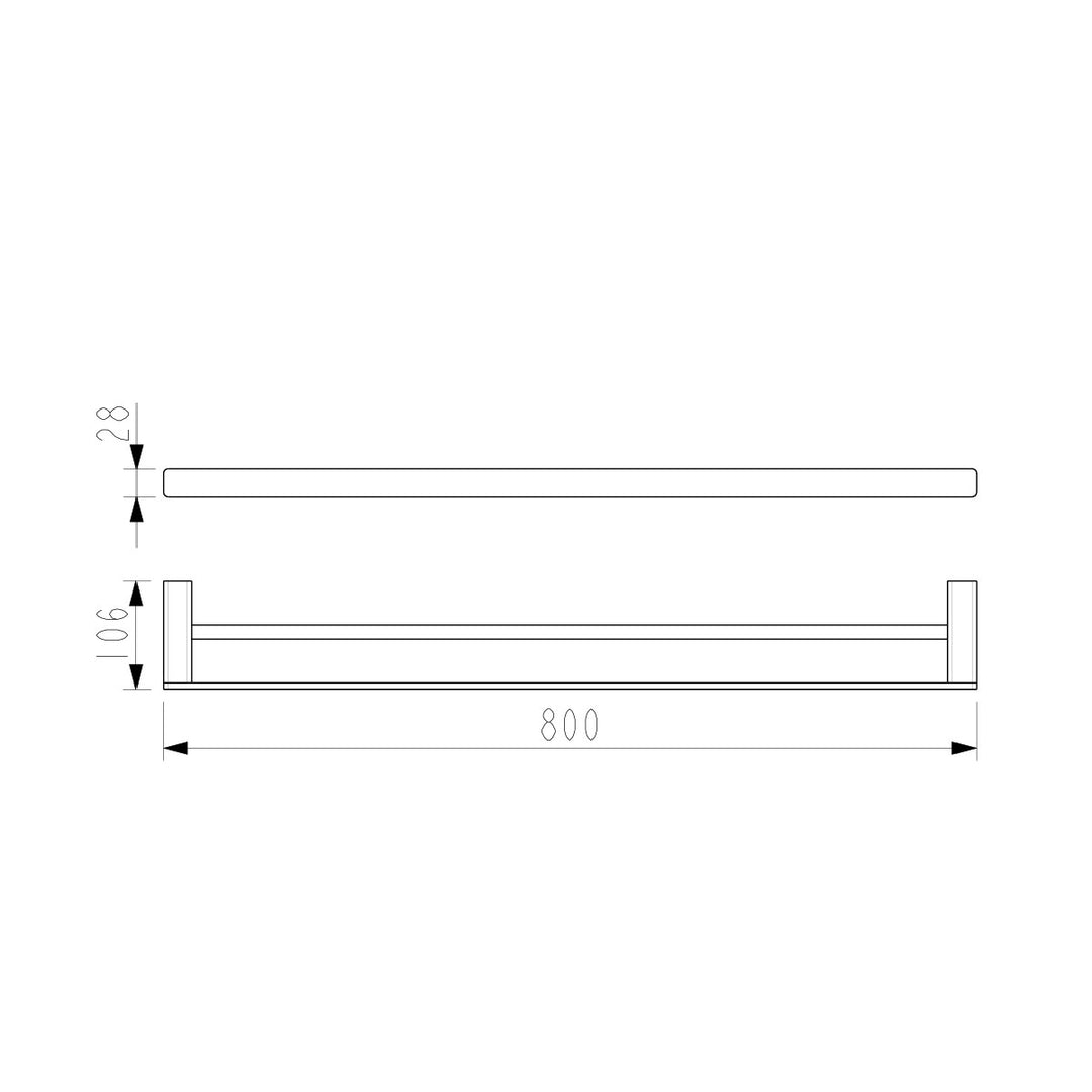 Iris Double Towel Rail Square 600/800mm