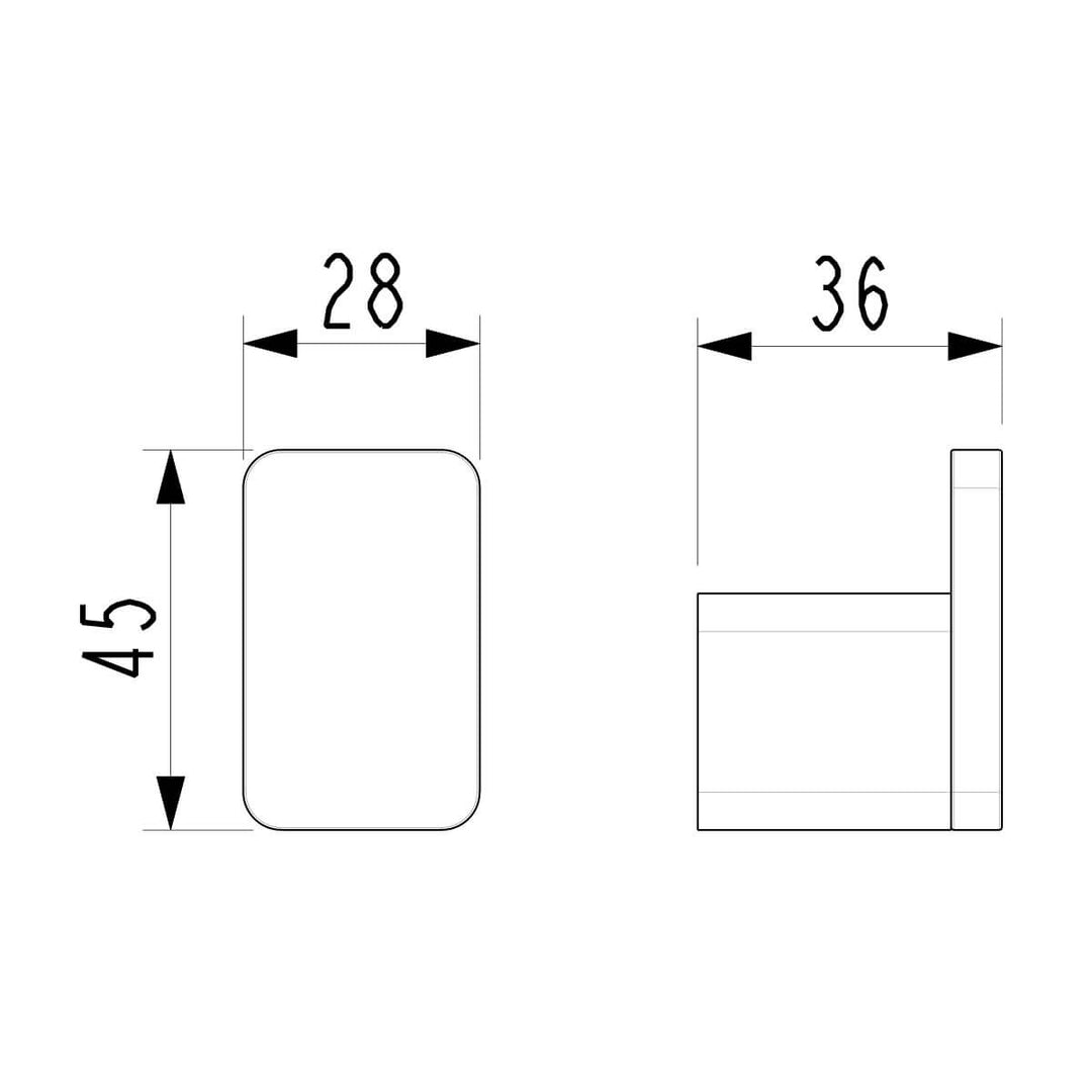 Iris Square Robe Hook 45mm