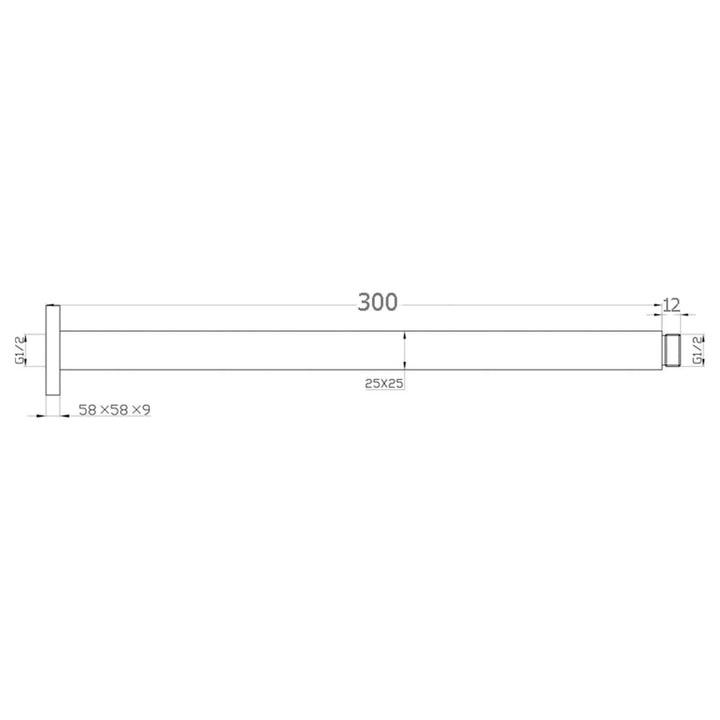 Iris Square Vertical Ceiling Shower Arm 300/450mm