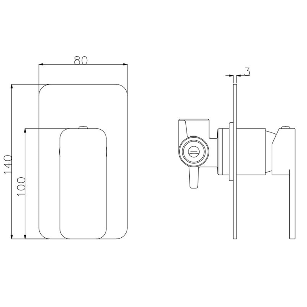 Kasten Square Shower Wall Mixer