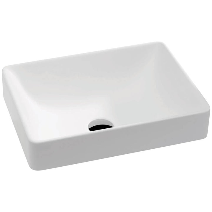 KADOS Matte White Semi-Inset Cast Stone Basin 450mm