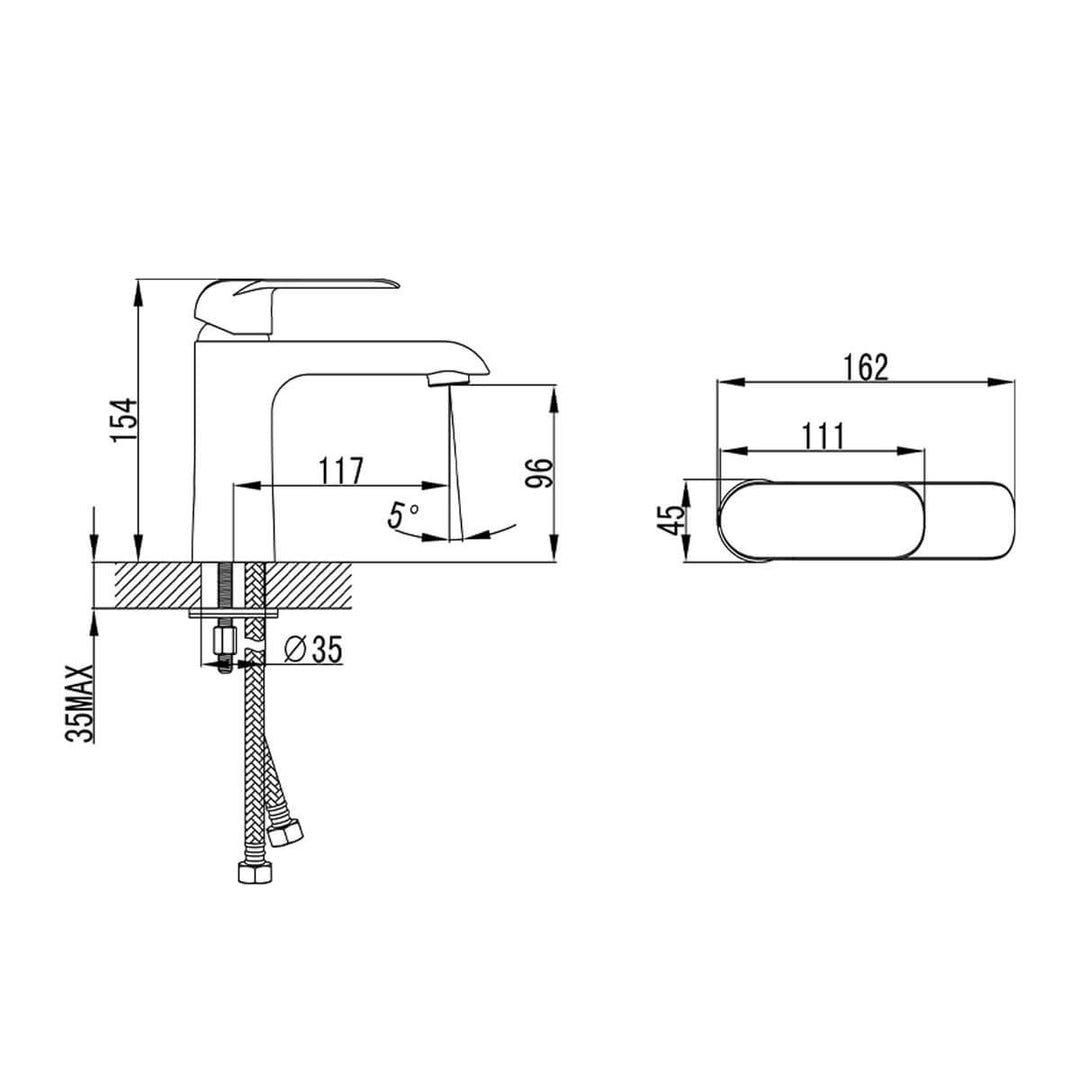 Kara Short Basin Mixer Curved Tip Handle