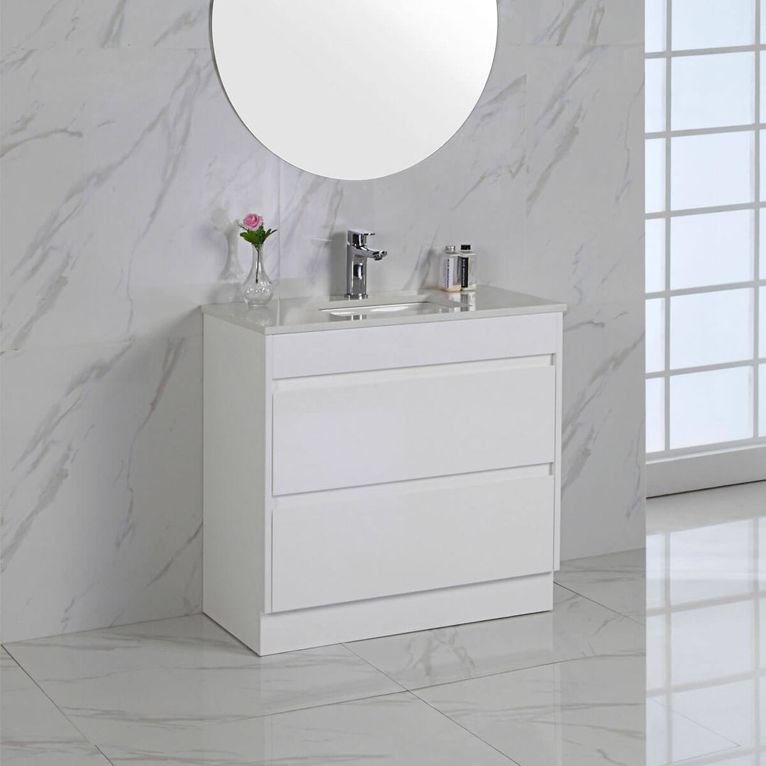 Leona White Drawers Only Floor Mounted Vanity (600-1800mm)