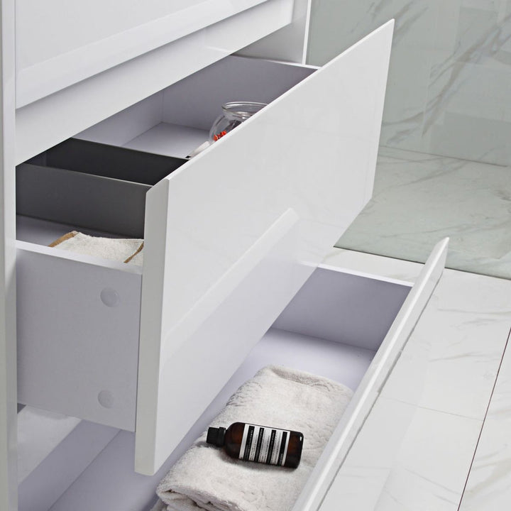 Leona White Drawers Only Floor Mounted Vanity (600-1800mm)