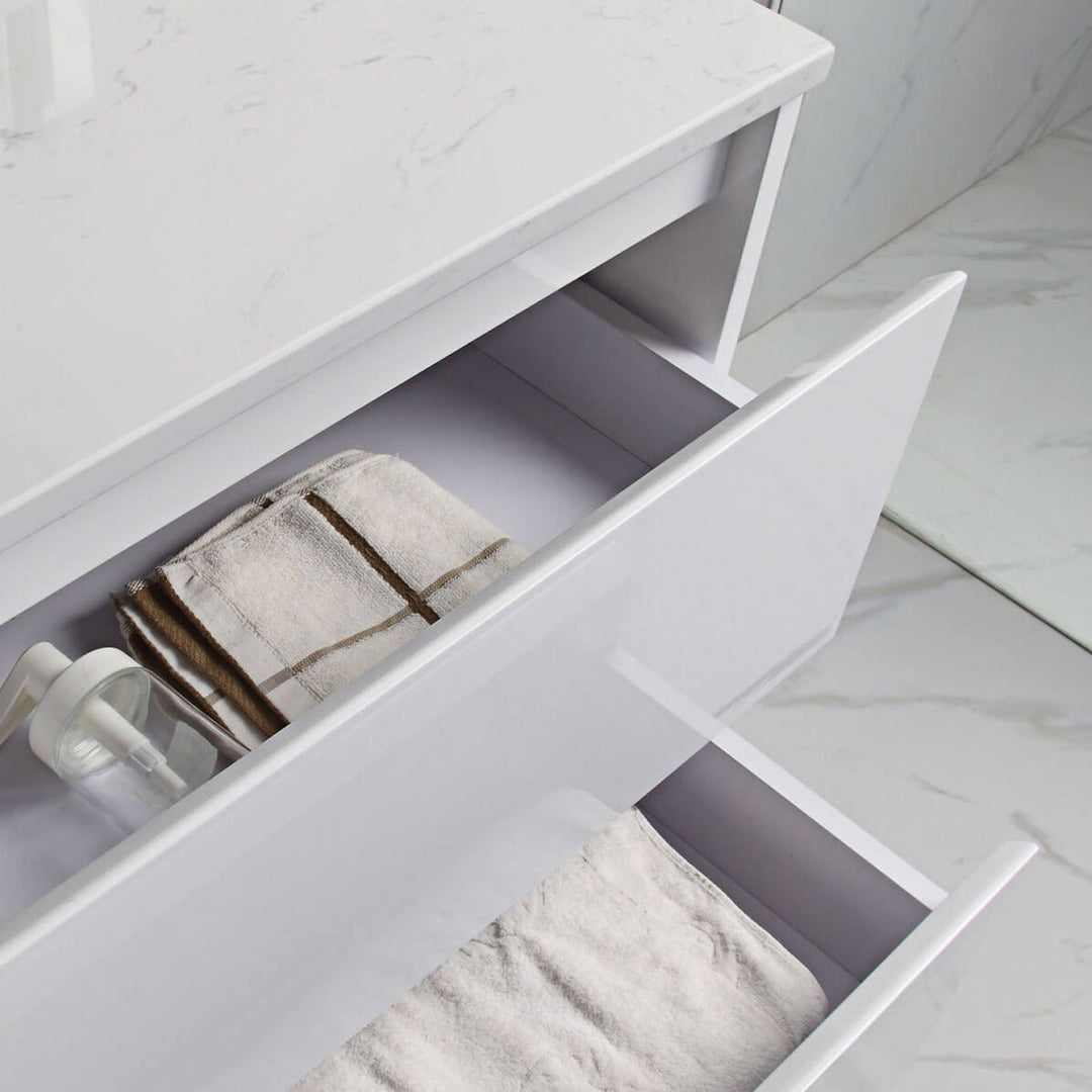 Leona White Drawers Only Wall Hung Vanity (600-1800mm)