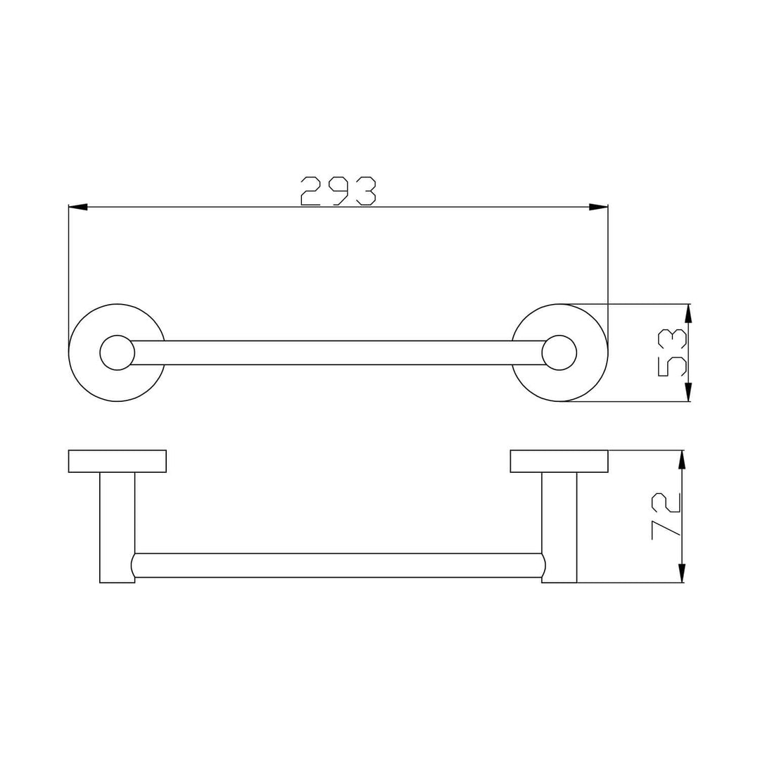 Rund Mini Single Towel Rail 250mm