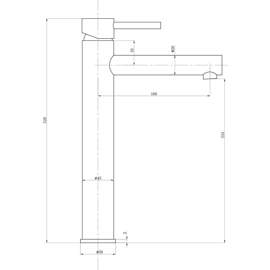 Leah Straight Arm Tall Basin Mixer