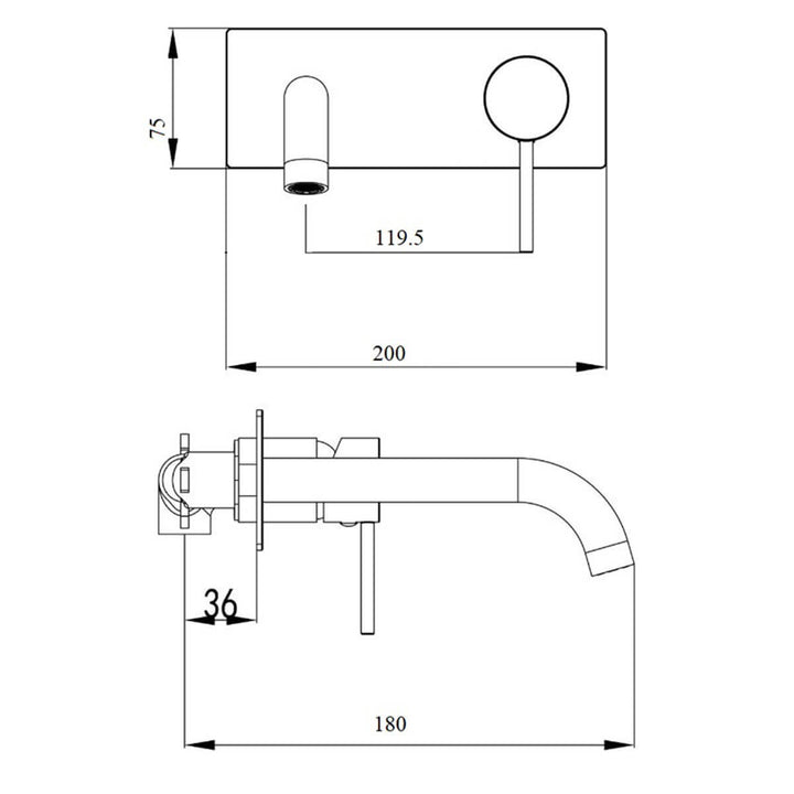 Leah Wall Mixer Spout and Mixer Set