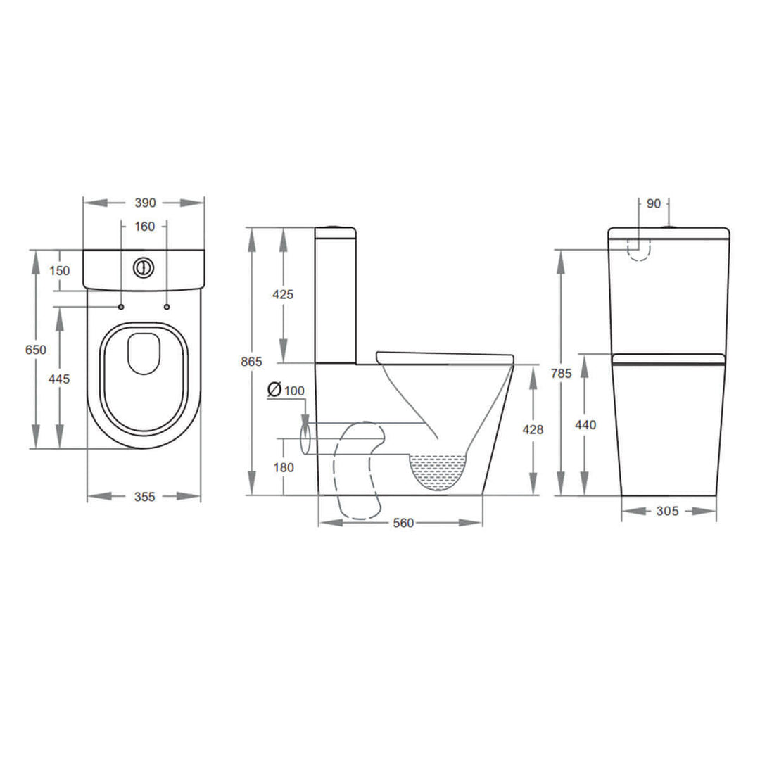 Lera S22 Rimless Back to Wall Toilet Suite