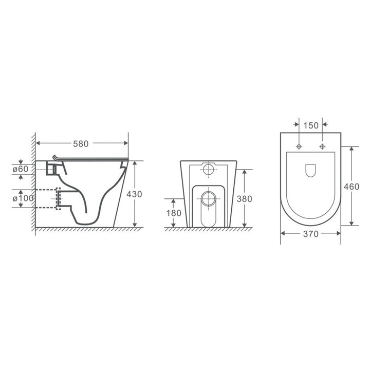 Milan In Wall Rimless Toilet Geberit Sigma 20 Package