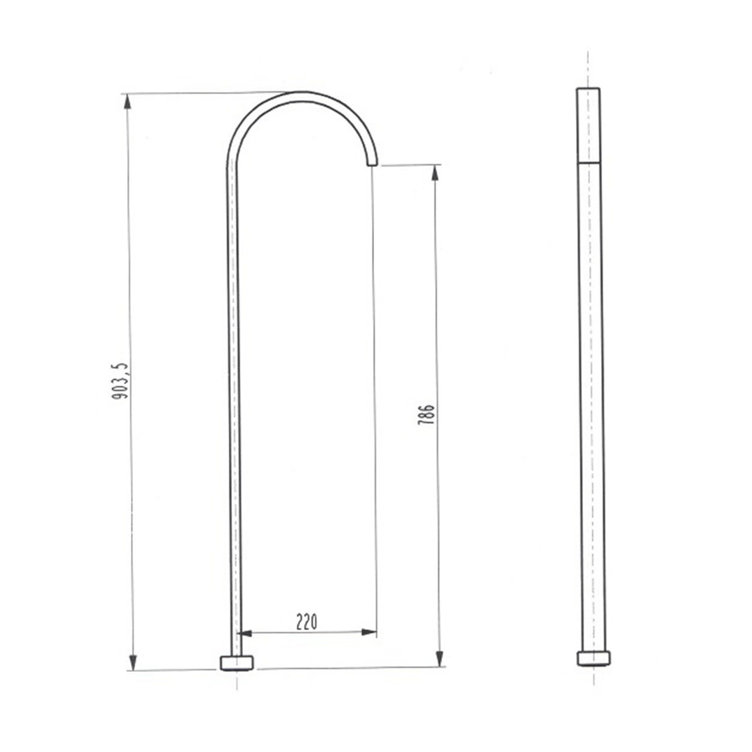 Luna Freestanding Bath Filler Floor Standing Spout