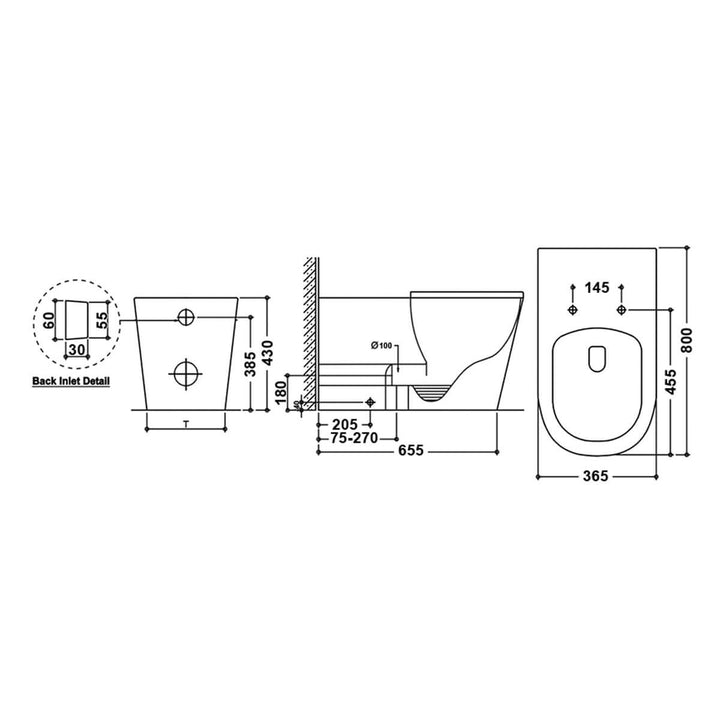 Madrid DDA Rimless In-Wall Disabled Care Toilet