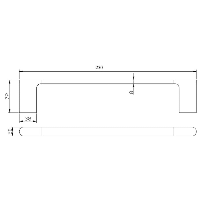 Kompakt Curved Mini Towel Rail 250mm