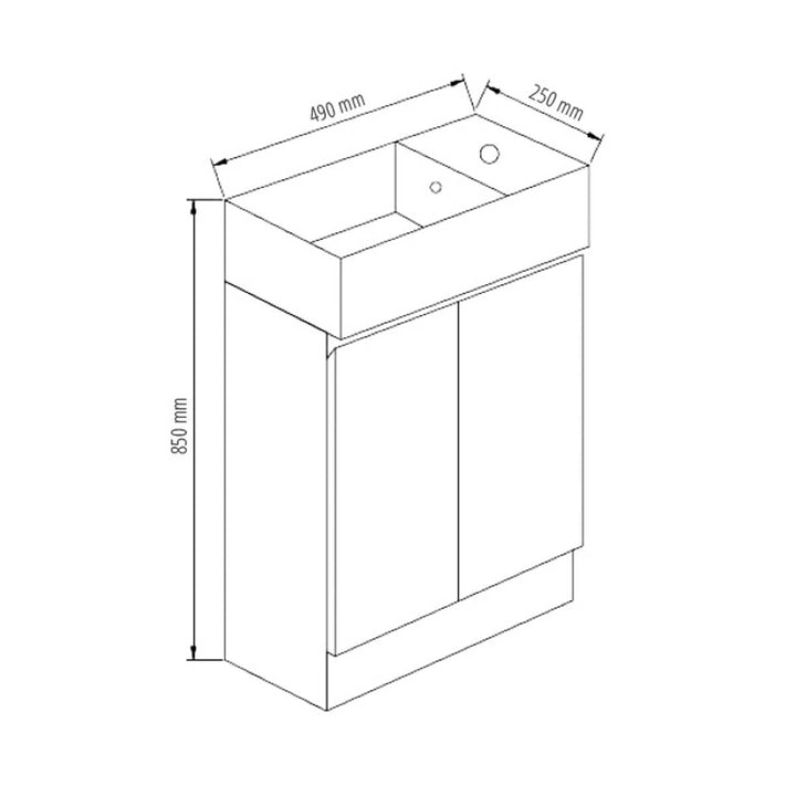 Mini Slimline Freestanding Vanity 490mm