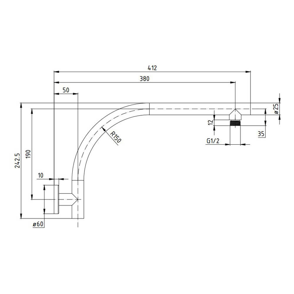 Morgan Round Gooseneck Shower Arm