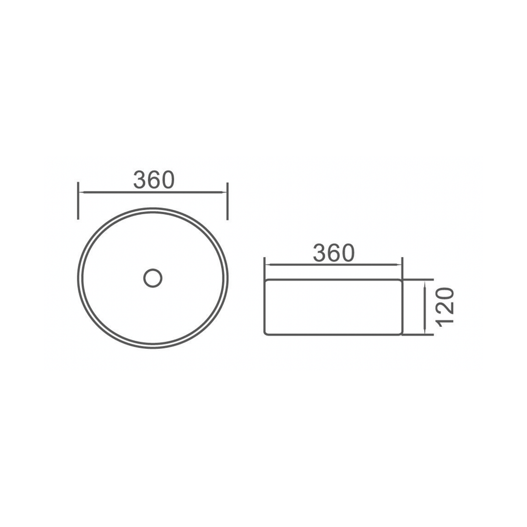 Oslo Round Circle Above Counter Ceramic Basin 360mm