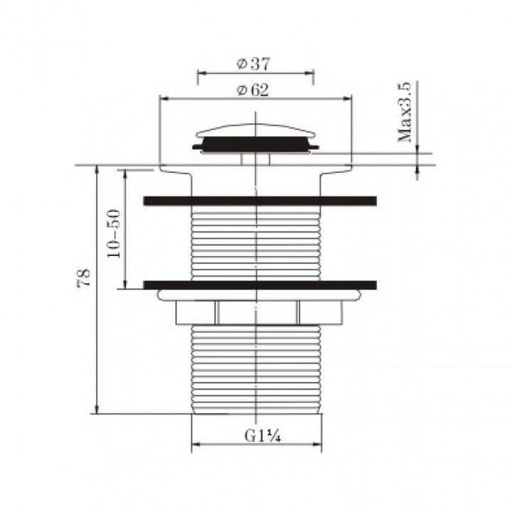 Solid Brass Pop-Up Waste 32/40mm No Overflow