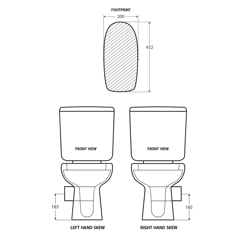 RAK Liwa Skew Trap Toilet Suite