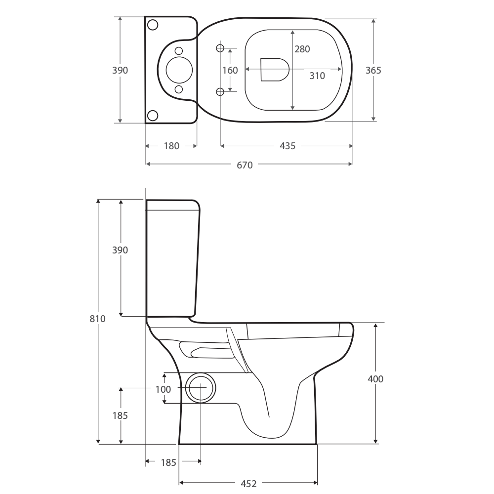 RAK Liwa Skew Trap Toilet Suite