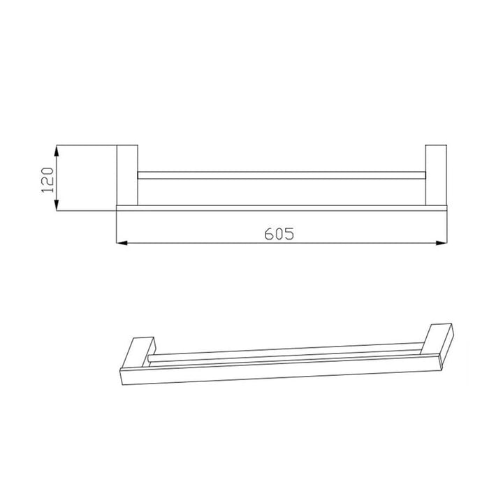 Reva Double Towel Rail 610mm/750mm