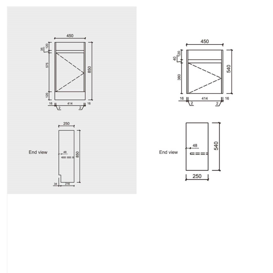 Roy Floor Mounted Compact Vanity 450mm