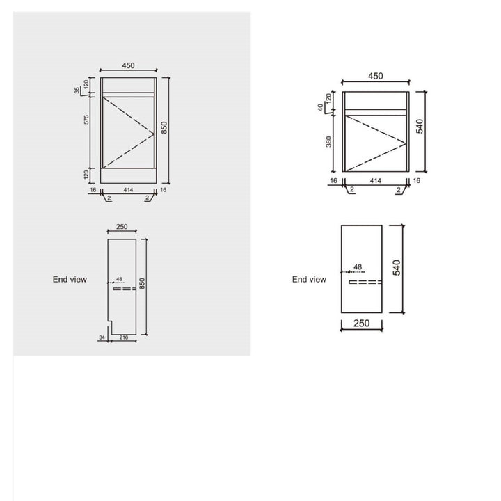 Roy Floor Mounted Compact Vanity 450mm