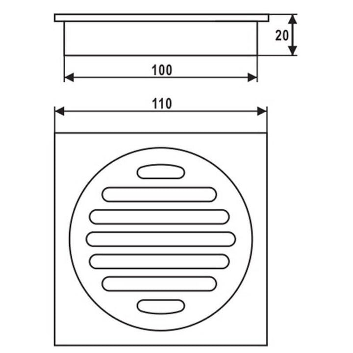 Eva Brass Square Shower Floor Waste Outlet