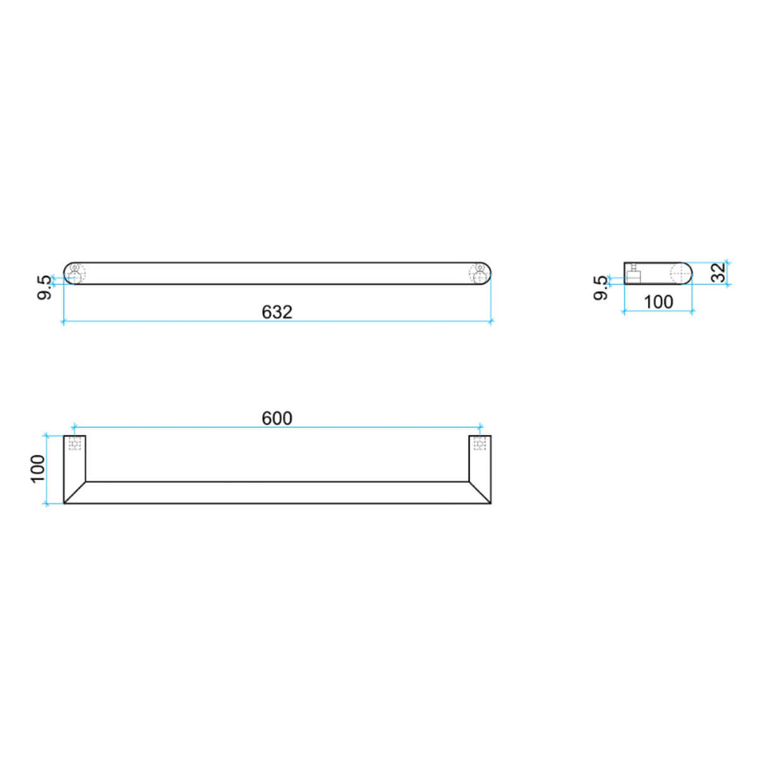 Thermorail Single 12V Round Heated Towel Rail 600/800mm