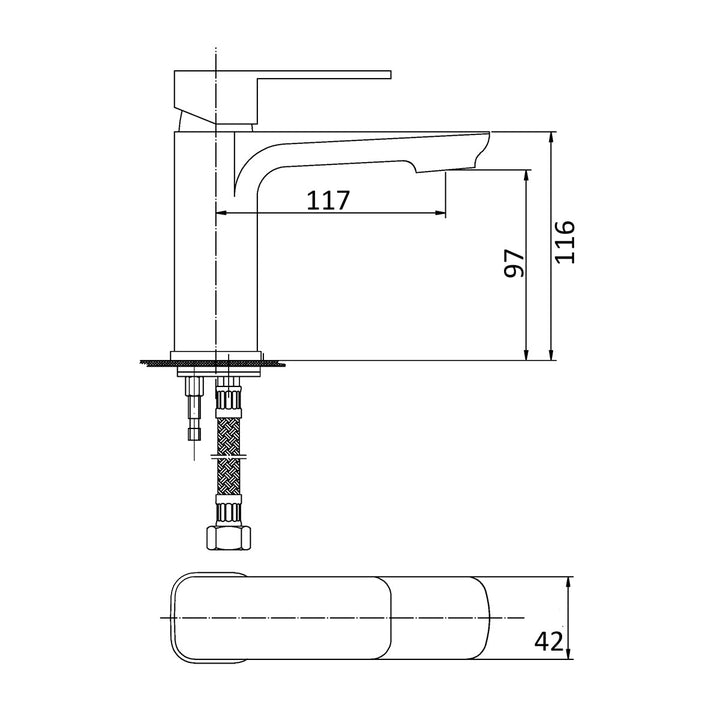 Levi Smooth Edge Short Basin Mixer