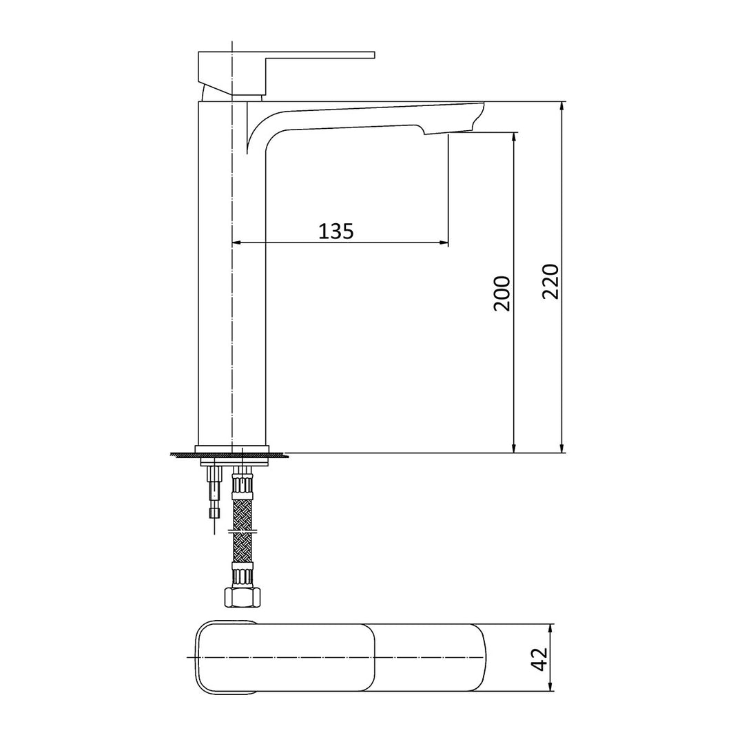 Levi Smooth Edge Tall Basin Mixer