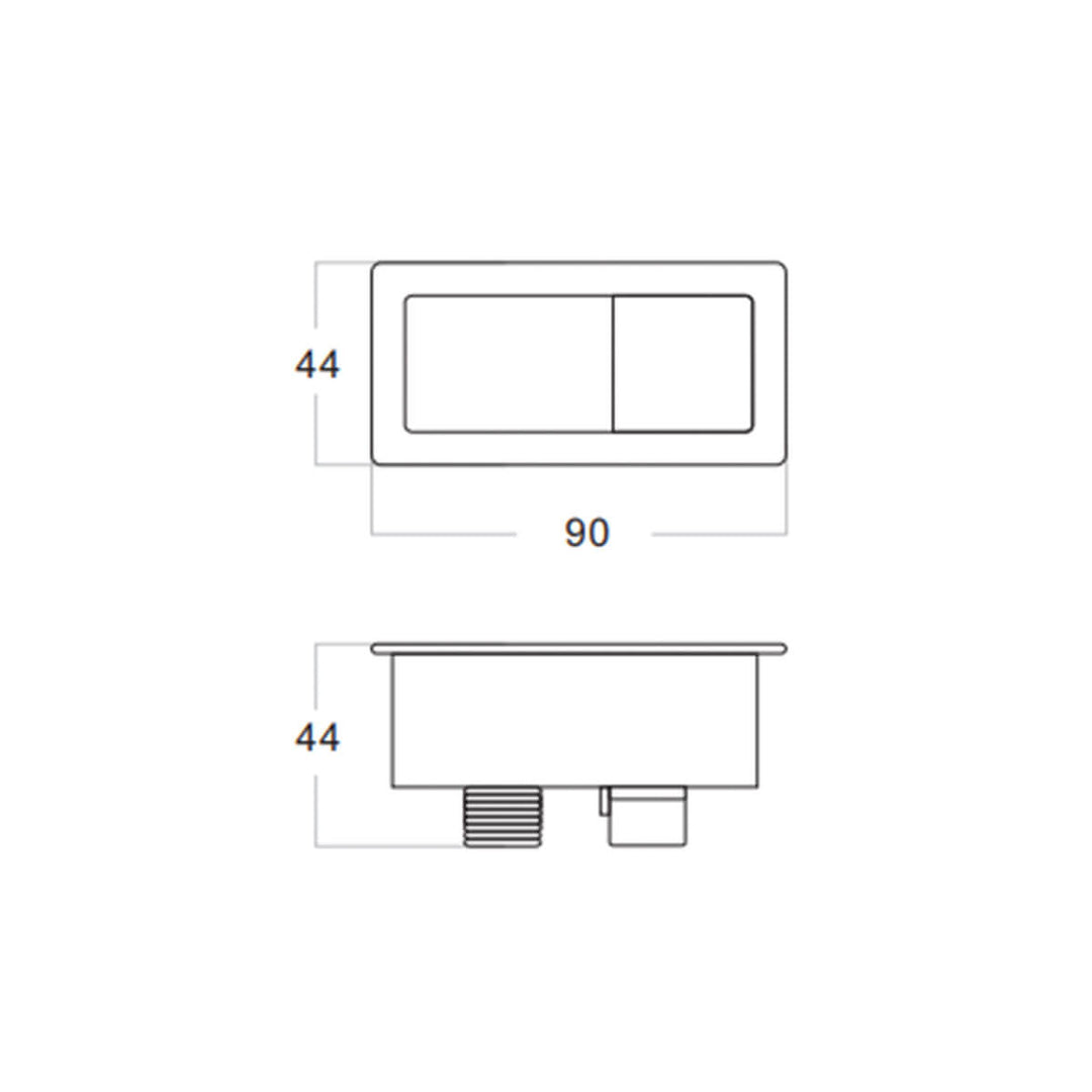 Rectangular Toilet Cistern Dual Flush Button