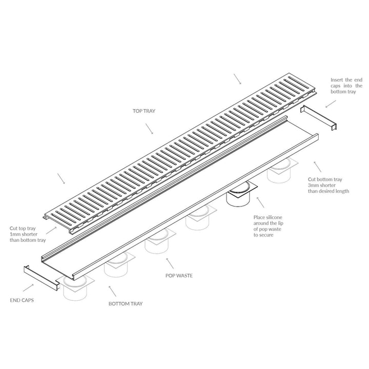 Lauxes NeXT Gen 26 Shower Grate 26x100mm