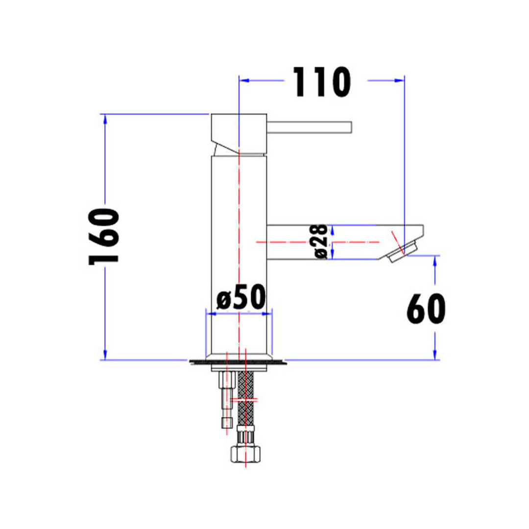 Trade Short Bathroom Pin Handle Basin Mixer