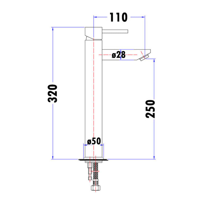 Trade Tall Bathroom Pin Handle Basin Mixer