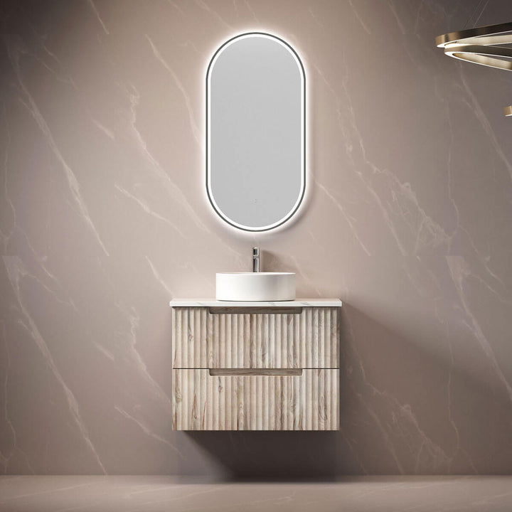 Tuscana Ribbed Wood Grain Wall Hung Vanity (600-1800mm)