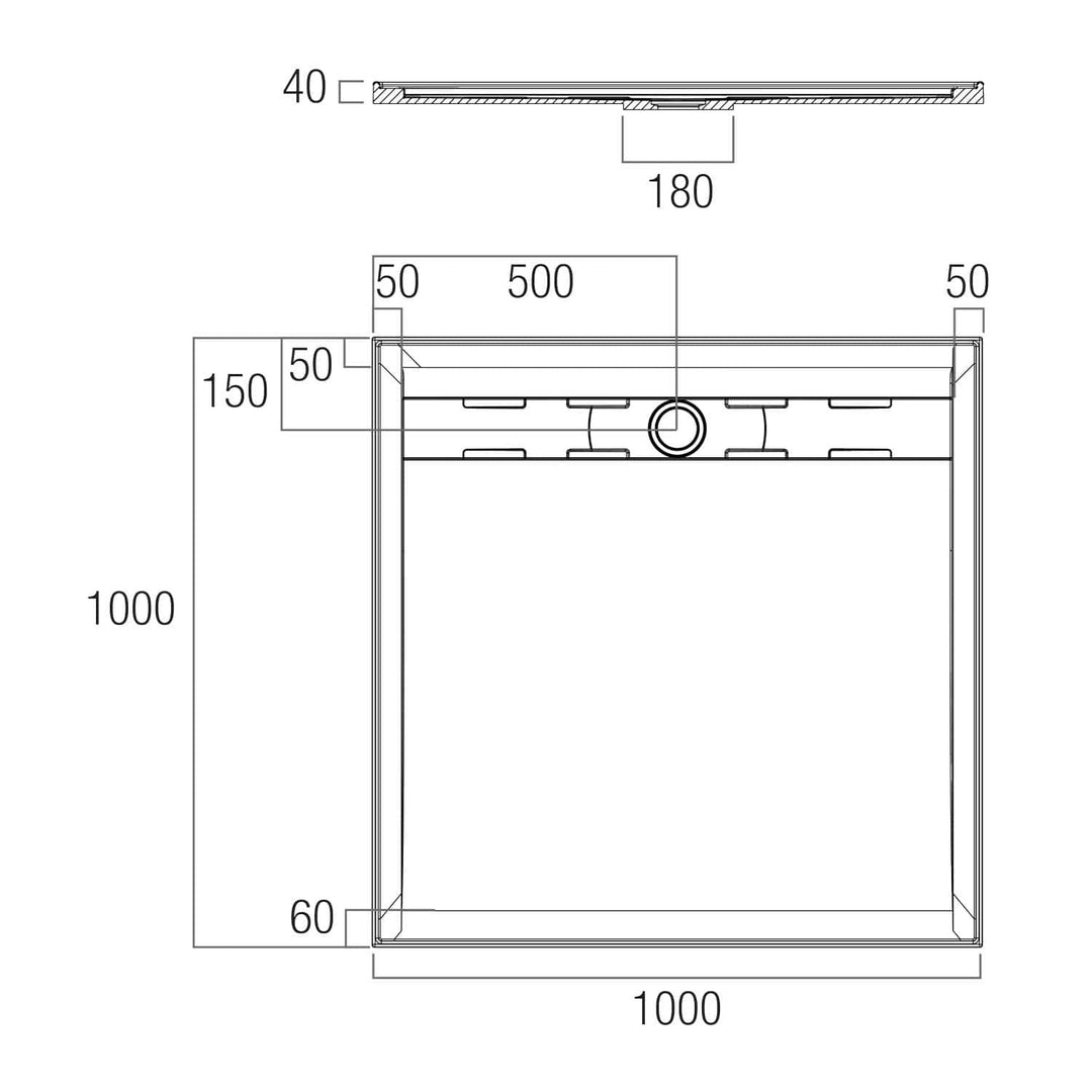 Urban Stonelite Shower Base 900-1500mm