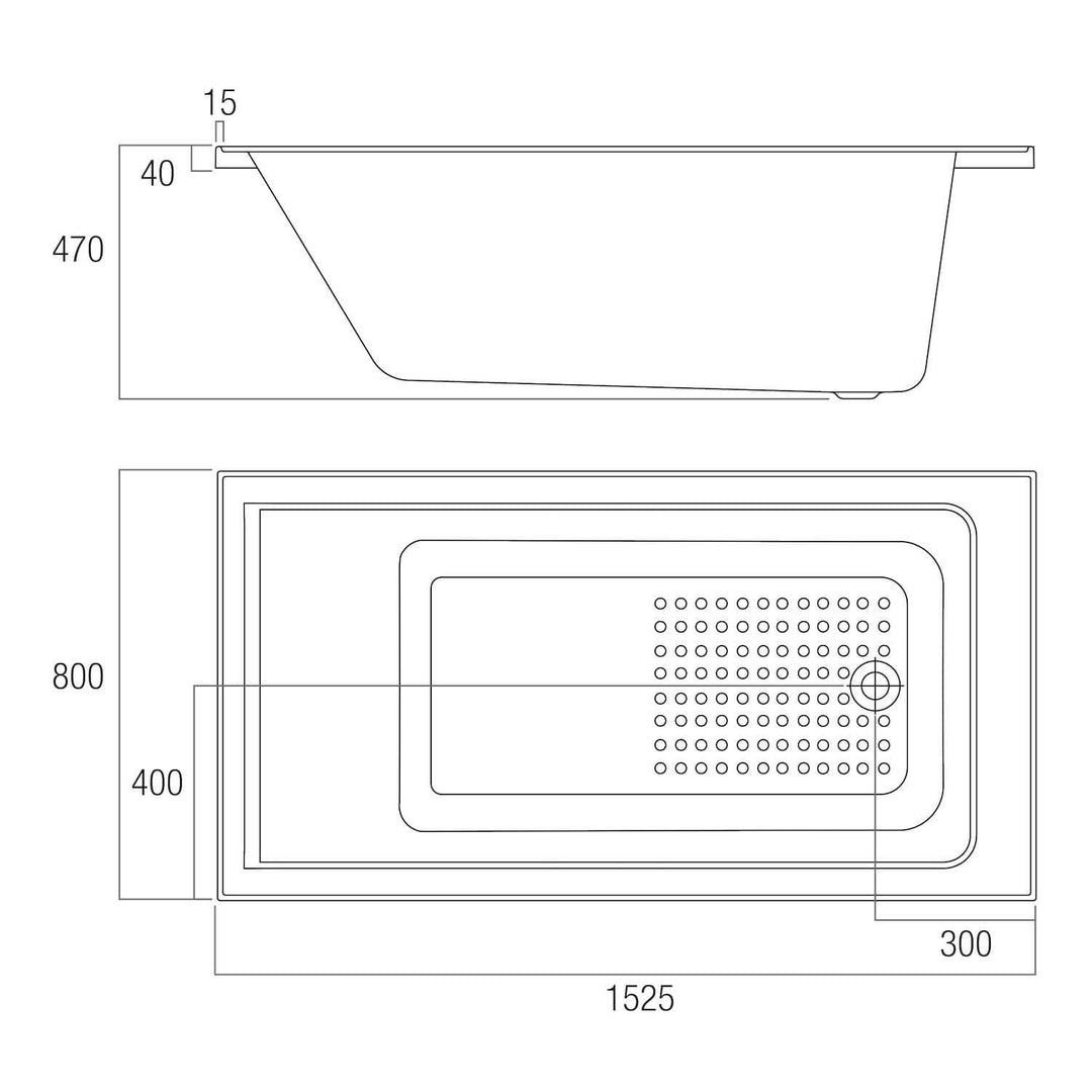 Urban Drop In Anti-Slip Inset Bathtub 1525-1800mm