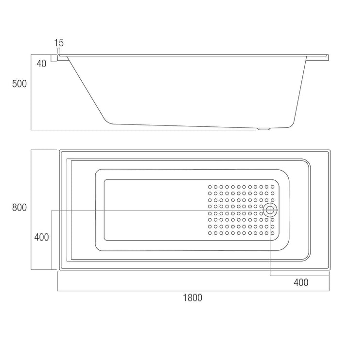 Urban Drop In Anti-Slip Inset Bathtub 1525-1800mm