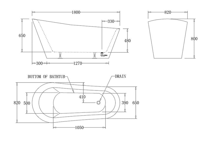 Venice Freestanding Bathtub 1700mm