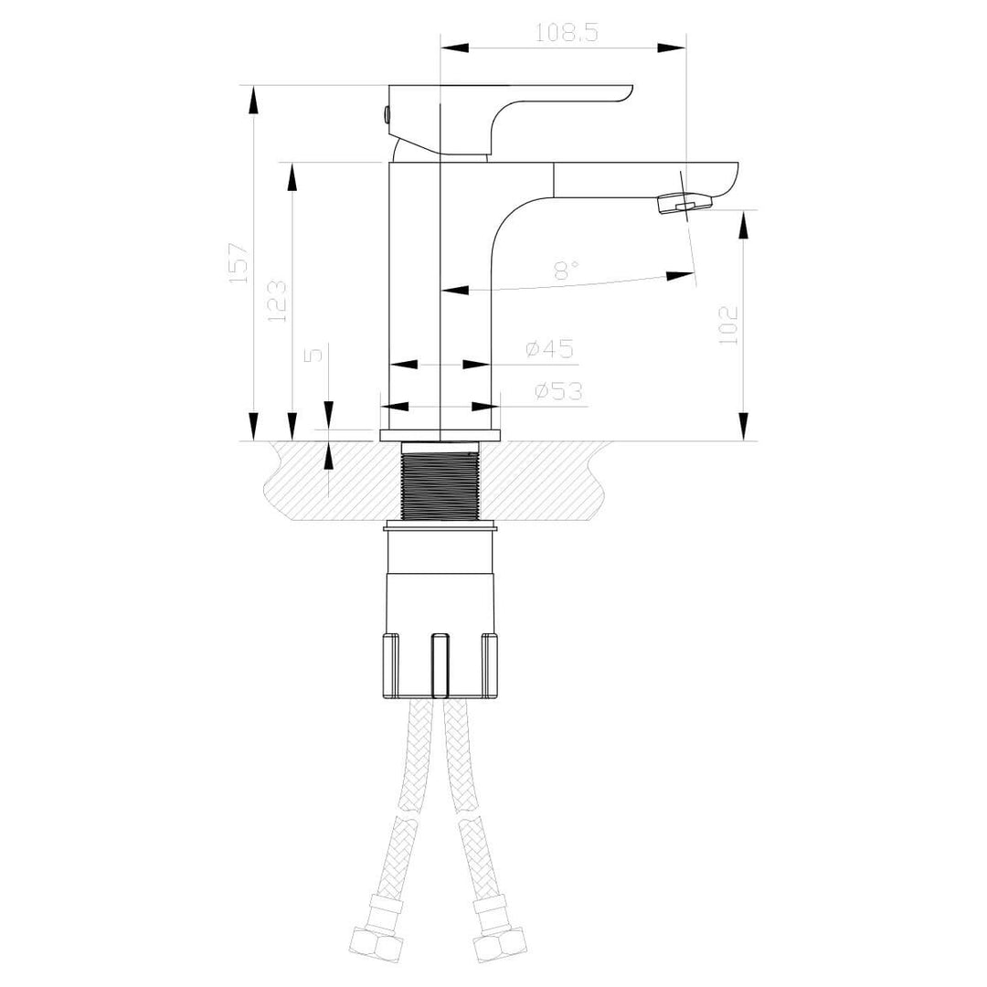 Vogue Slim Short Basin Vanity Mixer