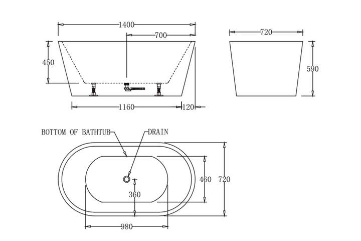 Oslo Freestanding Bathtub 1400/1500/1700mm