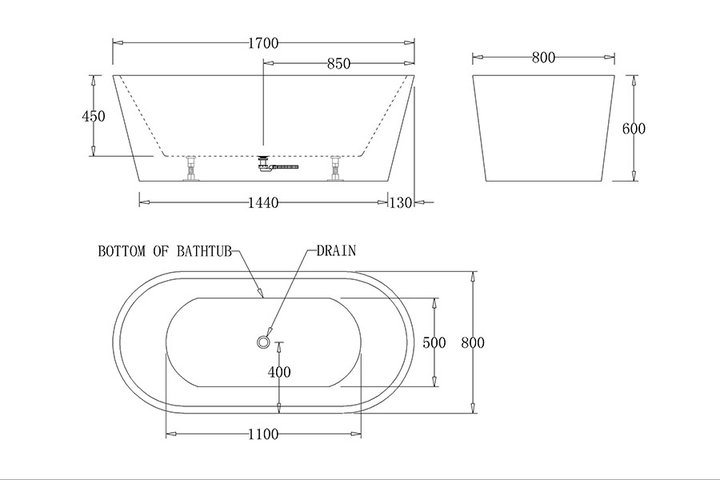 Oslo Freestanding Bathtub 1400/1500/1700mm